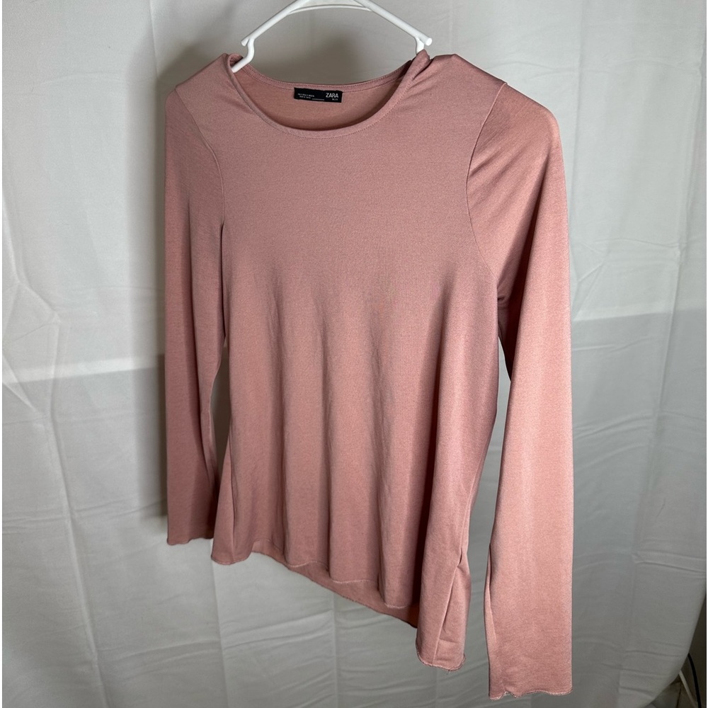Zara Mauve Sheer Long Sleeve | Zara Blouse